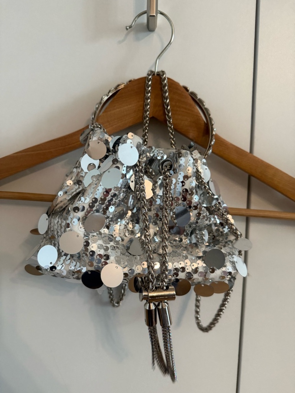 Amazon Silver Sequin Crossbody Bag